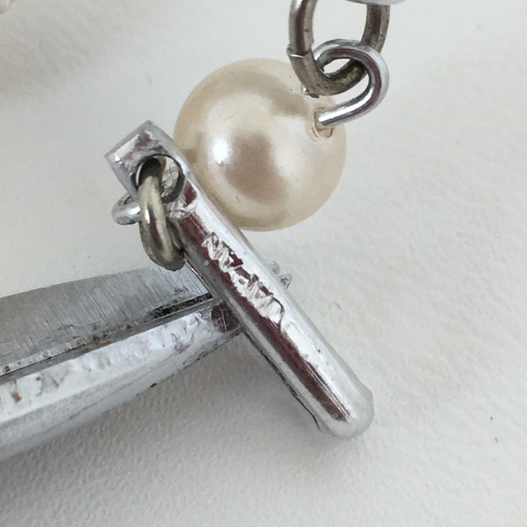 Vintage 60’s Signed Japan Faux Pearl 3 Strand Necklace Light Peach/Pink Retro - Picture 9 of 12